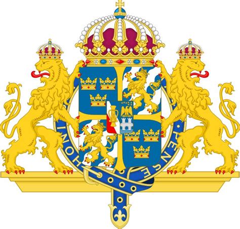 Coat Of Arms Of Swedish Monarch Member Of The Garter Variantsvg