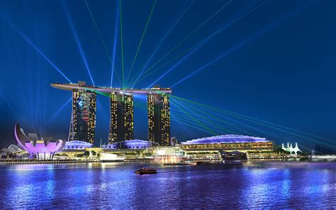 Photos Singapore Marina Bay Sands Night Time Cities 1920x1200