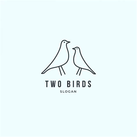 Premium Vector Hand Drawn Two Birds Logo
