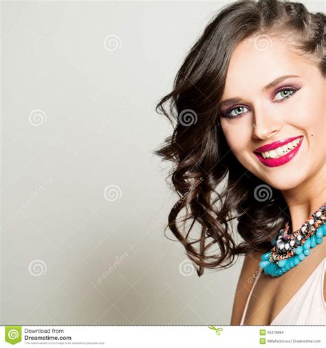 Beauty Fashion Happy Model Girl With Beautiful Smile Stock