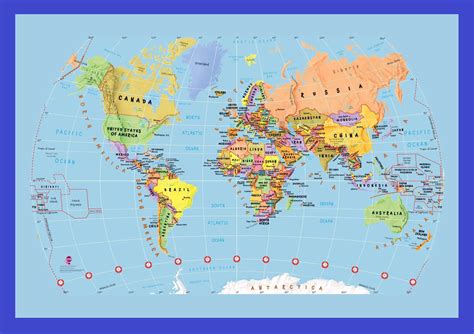 Map Of World Poster World Map With Countries Riset