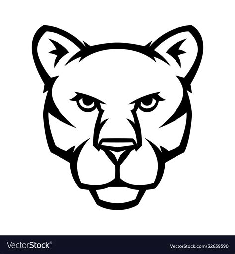 Mascot Stylized Cougar Head Royalty Free Vector Image