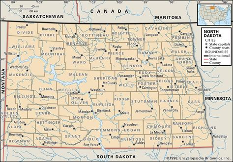 Map Of North Dakota Counties World Map