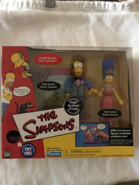 2002 The Simpsons High School Prom Simpson And Marge Playmates Nib 3995 Picclick