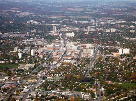 Aerial View Of Downtown Kitchener In Ontario Canada Image Free Stock