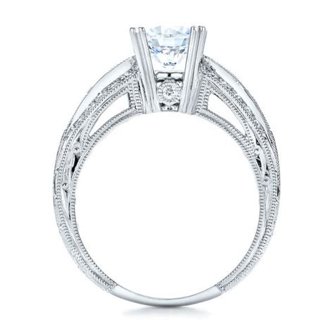 5 out of 5 stars. Blue Sapphire Diamond And Hand Engraved Engagement Ring - Kirk Kara #100468 - Seattle Bellevue ...