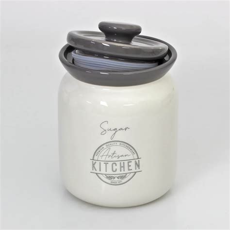 Kitchen canisters provide a clean way to organize the items in any pantry. Artisan Kitchen Storage Ceramic Canisters Tea Coffee Sugar ...