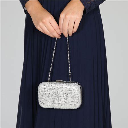 The Perfect Bridal Company Sammy Sparkly Clutch Bag Silver Jonzara