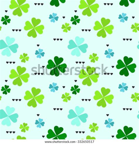 Seamless Pattern Four Leaf Clover Leaves Stock Vector Royalty Free