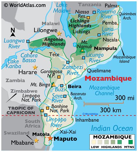Geography Of Mozambique Landforms World Atlas