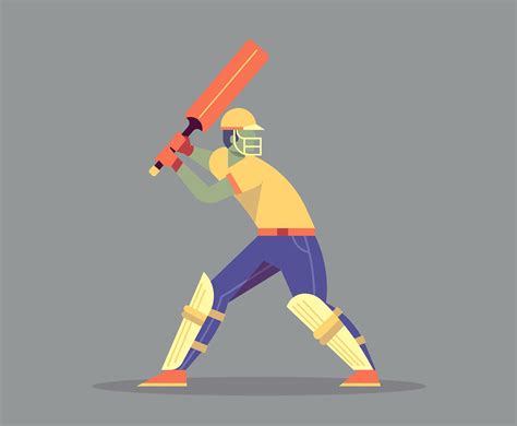 Cricket Player Illustration 365254 Vector Art At Vecteezy