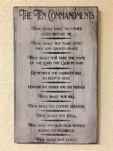 The Ten Commandments Laser Engraved Wall Hanging Etsy Canada
