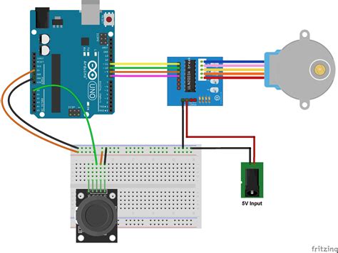 Stepper Motor Control With Arduino And Joystick Simple Circuit
