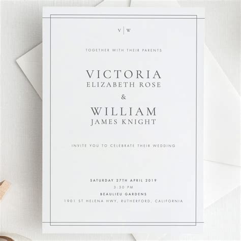 Select a wedding card design. 60 Stunning Simple Wedding Invitations on Etsy for the No ...