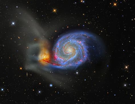 Wallpaper Stars Whirlpool Galaxy Astrophotography Subaru