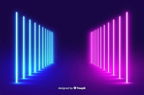 Free Vector Realistic Moving Neon Lights Background