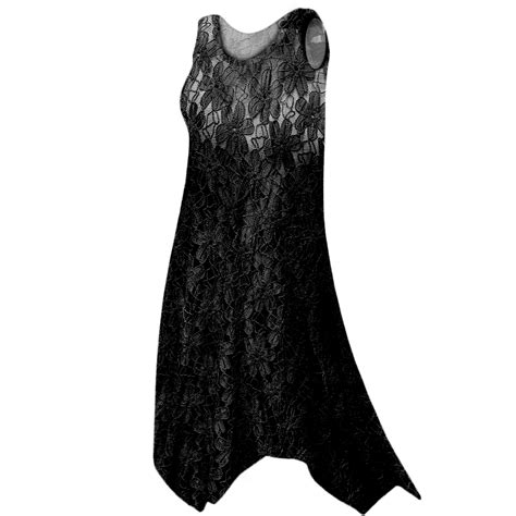 Plus Size Black Sheer Lace Sharktail Hem Swimsuit Cover Up Or Dress