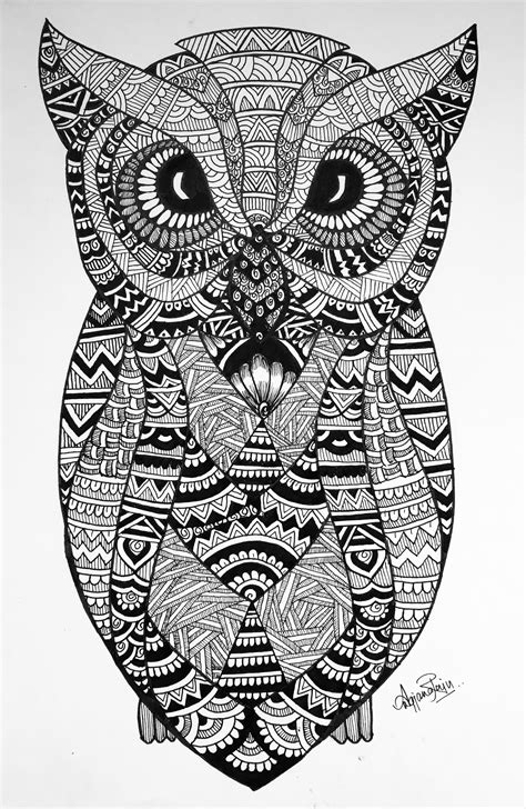 Mandala kleurplaat dieren samples zentangle cat tekenen. Owl Spirit Animal Mandala | Etsy