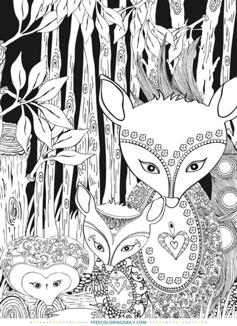 Free Forest Foxes Coloring Free Coloring Daily