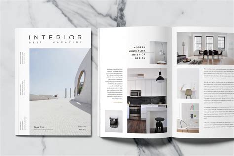 Minimal Interior Magazine Magazine Templates Creative Market