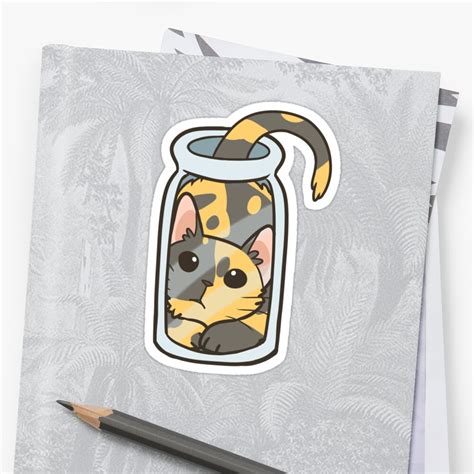Bottled Cat Stickers By Pawlove Redbubble