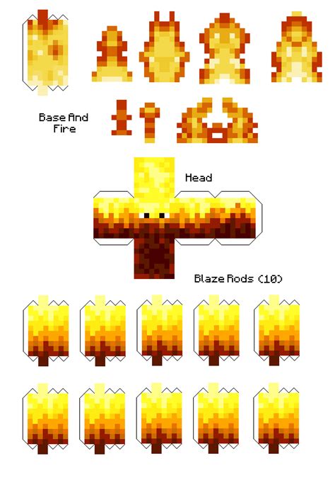 Pixel Papercraft Blaze Flames Of The Nether Dlc