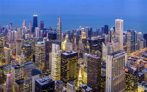 Hd Wallpaper Chicago Loop Illinois Usa Chicago United States Town Night