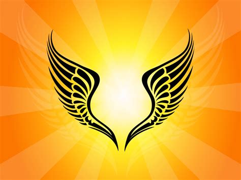 Angel wings tattoos protect the wearer or commemorate the loss of a loved one that now watches over them. Tribal Wings Tattoo Vector Art & Graphics | freevector.com