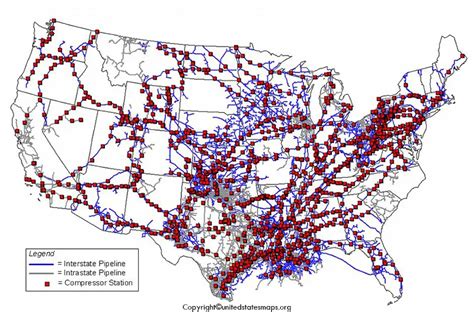 Us State Pipeline Map United States Maps