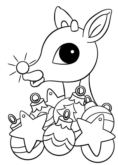 Rudolph The Red Nosed Reindeer Coloring Pages Sketch Coloring Page