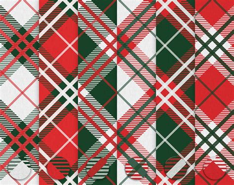Christmas Plaid Digital Paper Fabric Textures Printable Etsy