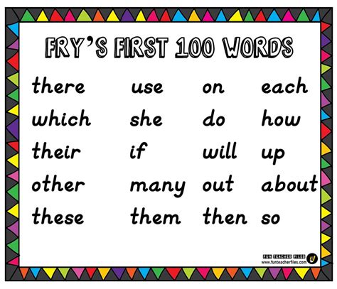 Frys Second 100 Sight Words Fun Teacher Files