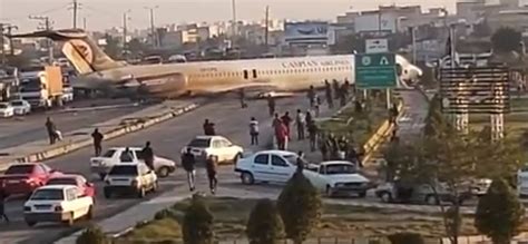 Iranian Passenger Plane With 135 Onboard Skids Off Runway Lands In