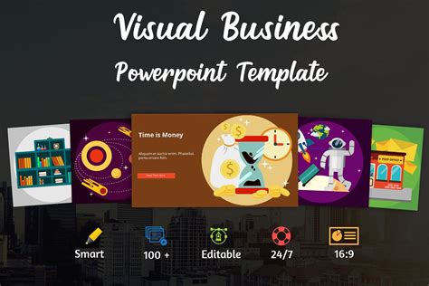 Visual Business Powerpoint Template By Renure Thehungryjpeg