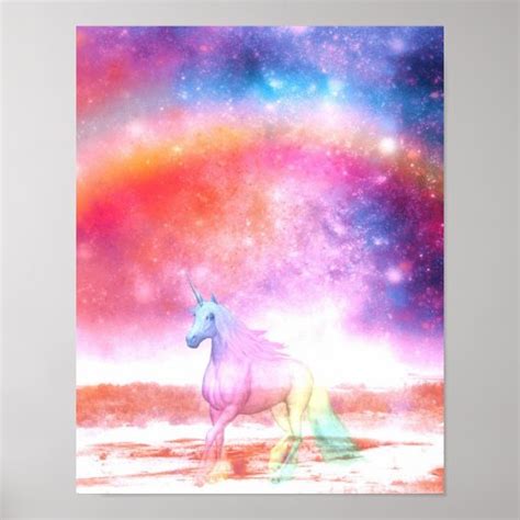 Rainbow Unicorn Poster Zazzle