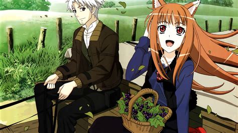 Girl With Orange Hair And Fox Ear With Grapes On Lap Anime Character Hd
