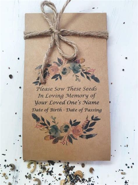 50 Personalized Life Celebration Flower Seeds Flower Seed Packets