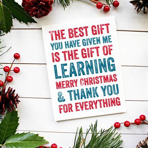 Christmas Teacher Thank You Card By Do You Punctuate
