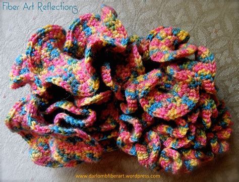 Hyperbolic Crochet - high increases on right, medium increases in middle, low increases on left 