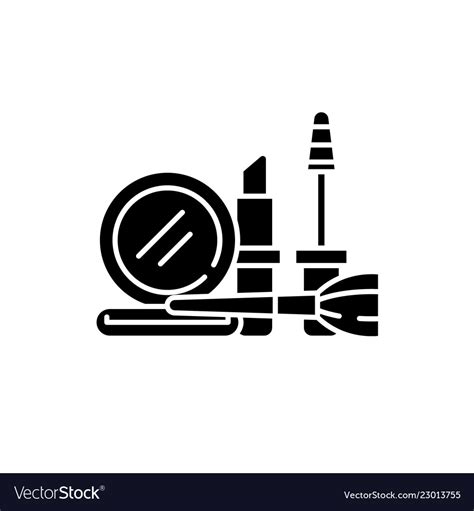 Cosmetics And Makeup Black Icon Sign Royalty Free Vector