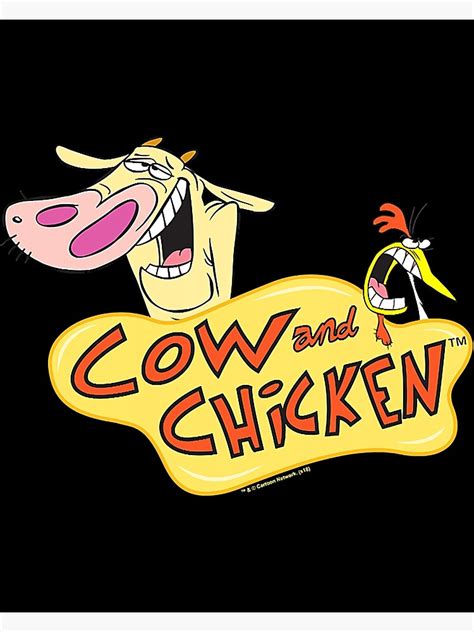 Cow And Chicken Logo Poster For Sale By Mention48eb4n Redbubble