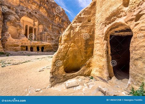 Sandstone Caves In Little Petra Ancient City Of Petra Jordan