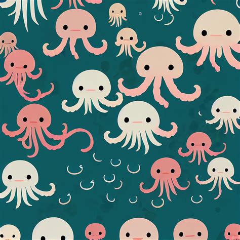 Lil Krakens Of The Briny Deep Super Cute Colorful Octopus Pattern