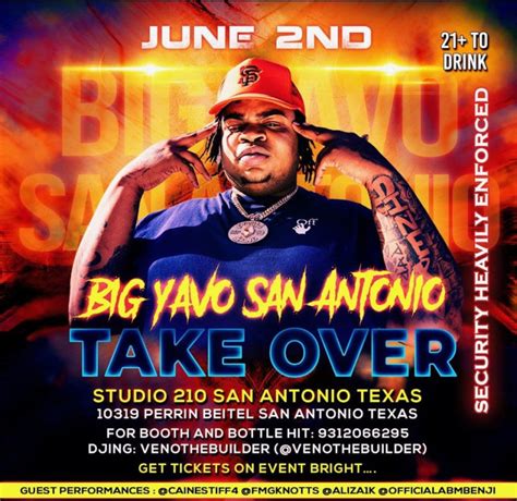 Big Yavo San Antonio Takeover In San Antonio At Studio 210
