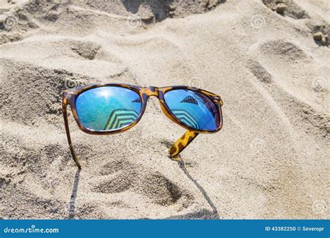 Sunglasses On Beach Stock Photo Image 43382250