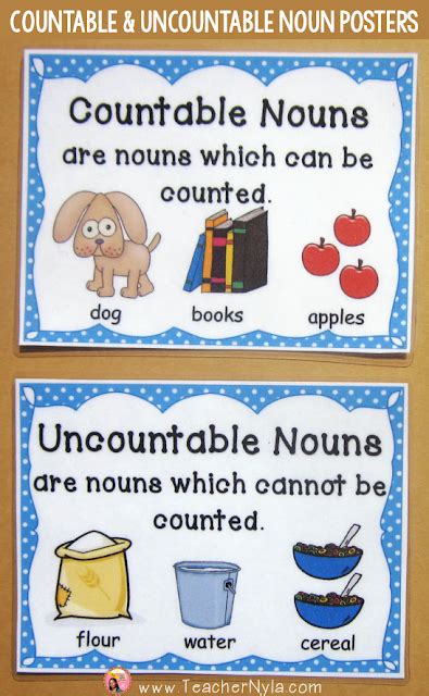 In this article, we'll explain the difference between these two categories, look at the. Countable and Uncountable Noun Posters $ in 2020 ...