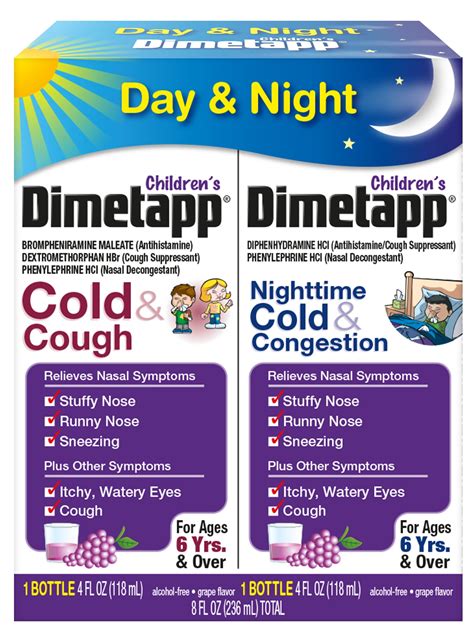 Childrens Dimetapp Day And Night Cold And Cough Nighttime Cold