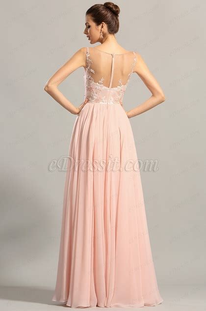 Elegant Sleeveless Embroidered Pink Evening Gown Prom Dress 00153801