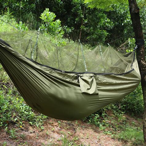 The included guy line is tied above your hammock around your two support trees to keep your mosquito net higher than your. Fdit Camping Hammocks, Double Person Camping Hammock With Mosquito Net for Outdoor Garden Jungle ...