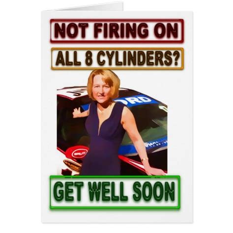 Get Well Soon V8 Car Theme Card Zazzle